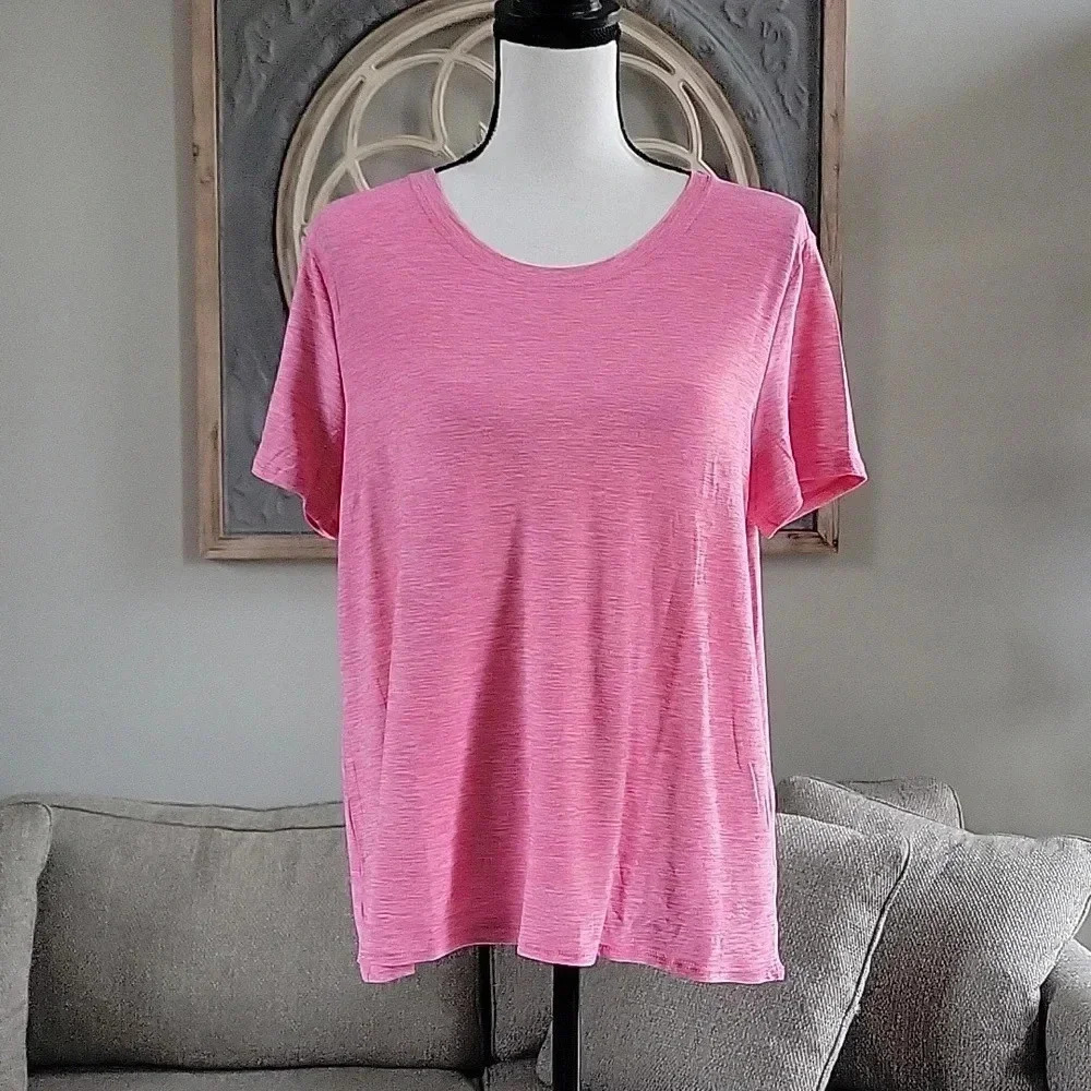 Kyodan‎ Outdoor Womens Size Large Pink and White Short Sleeves Top